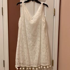 White linen dress from Neiman Marcus.